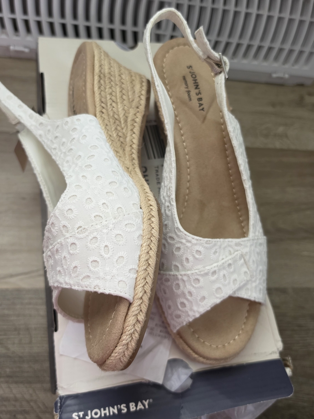 St. John's Bay Slingback espadrille wedge sandals / Peep-toe wedges